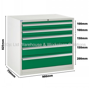 Euroslide Storage Cabinet 5 Drawer 825mm Type 2